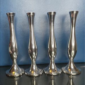Silver Plate Bud Vases - Set of Four